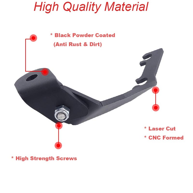 Wsays XJMOTO Upper Hood Ditch Side Pillar Work Led Light Pod Mount Bracket Compatible with Toyota Tacoma 1995-2004 - Image 3